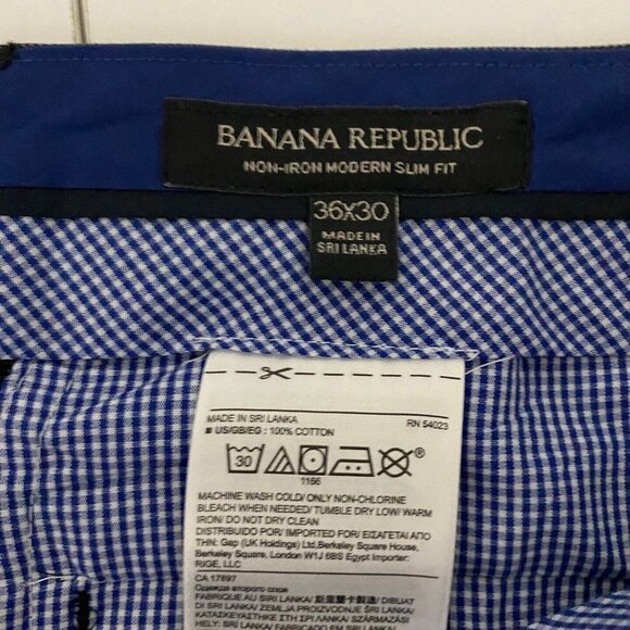 Banana Republic Non-Iron Tailored Slim Fit Pants Wool Taupe Gray Size 34x32 - Picture 6 of 9